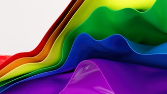 Wavy layers of rainbow colors representing pride.
