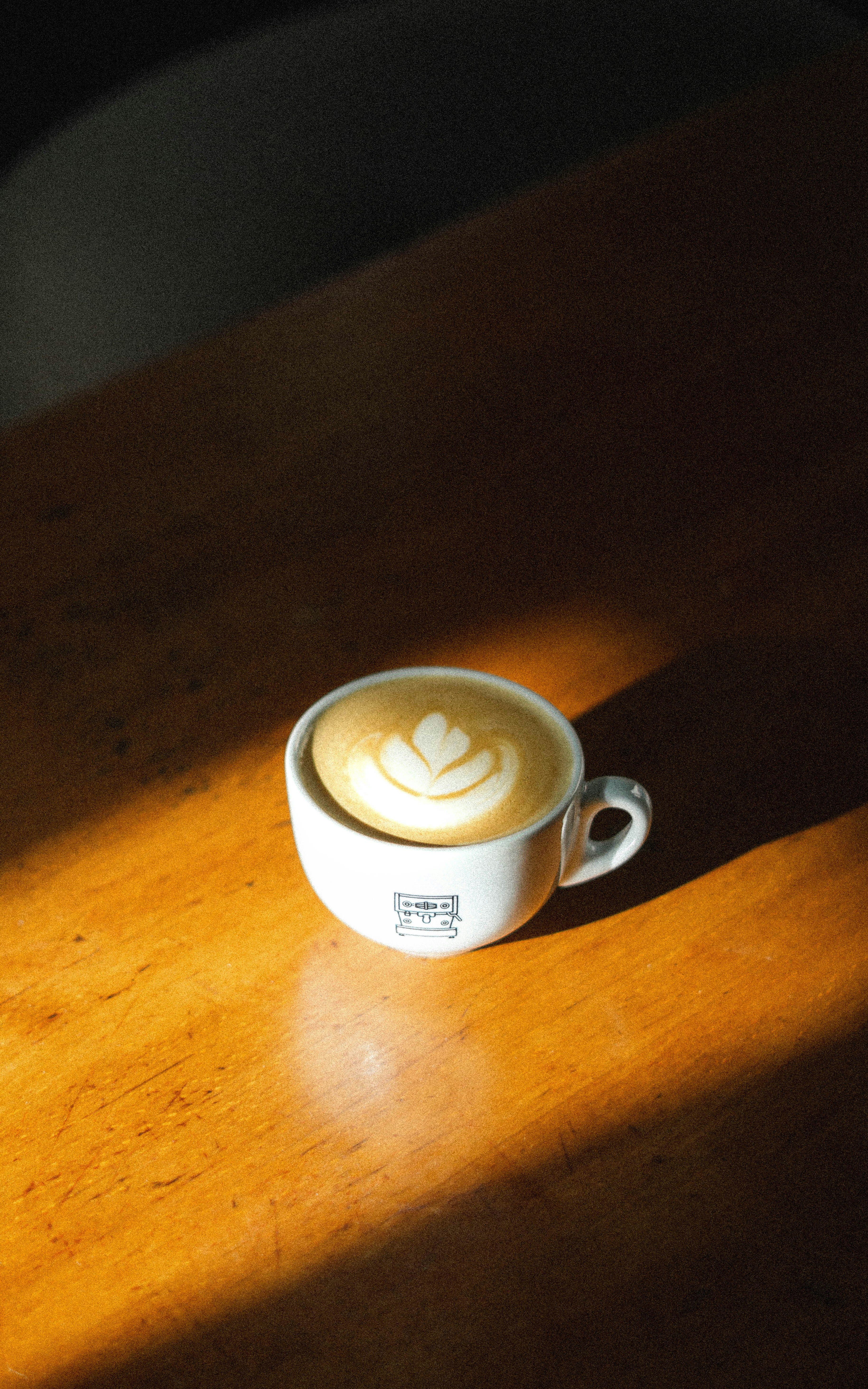 A cup of coffee with latte art.
