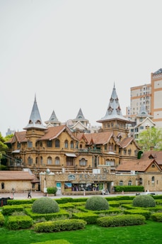 A beautiful, old building with ornamental towers.