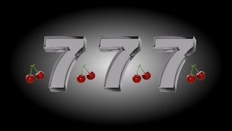 Lucky 777 symbols with cherries.