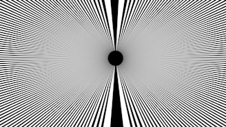 Black and white abstract pattern with a central circle.