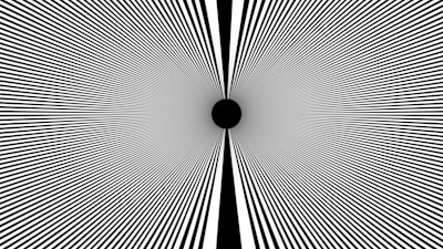 Black and white abstract pattern with a central circle.