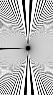 Converging lines create a black and white optical illusion.