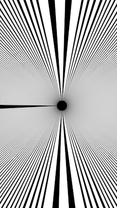 Converging lines create a black and white optical illusion.