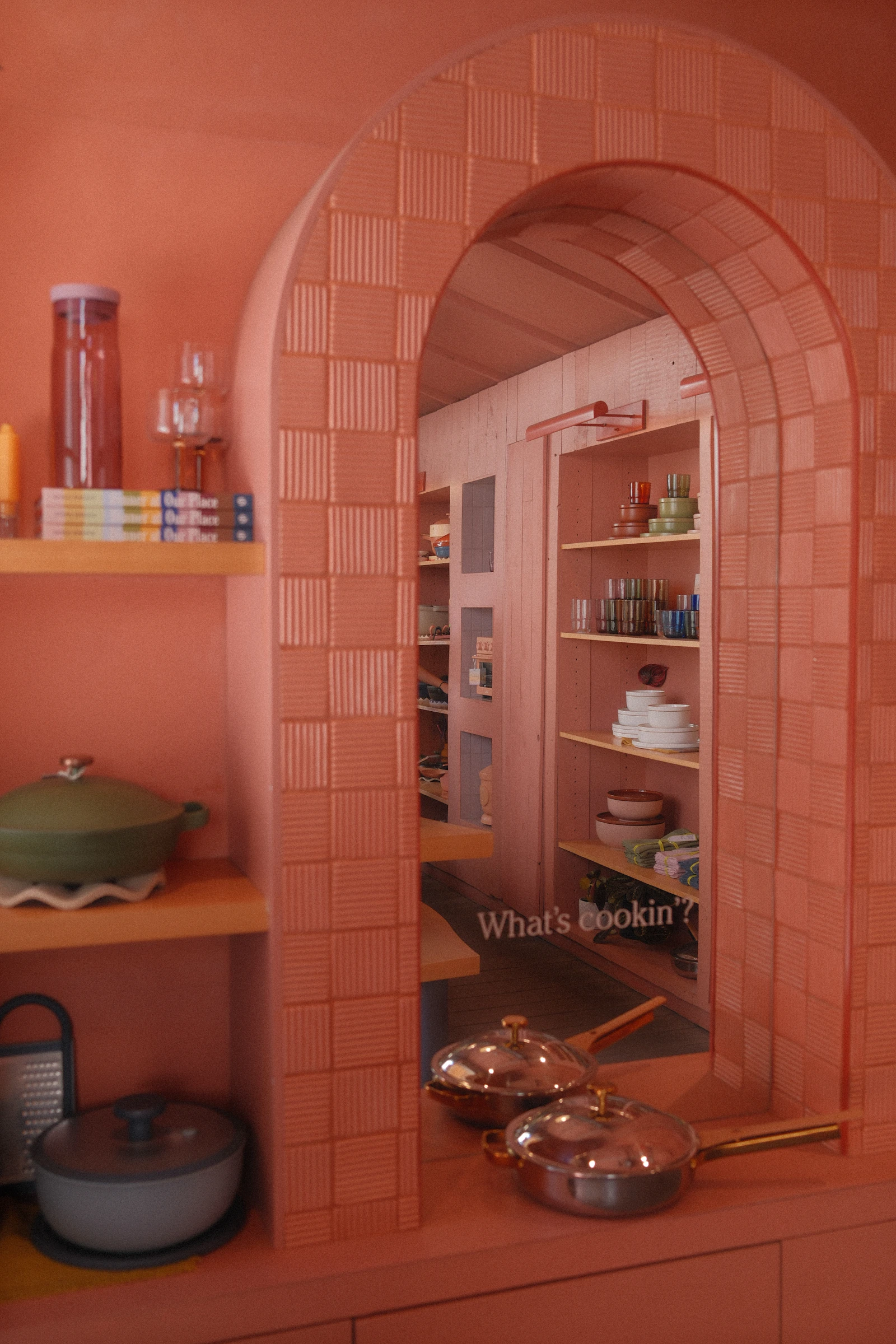 Bright contemporary kitchen and cookware interior
