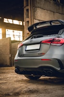 A mercedes-amg a 45 s sports car is displayed.