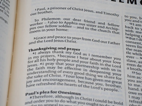 A passage from the bible, focusing on prayer and faith.