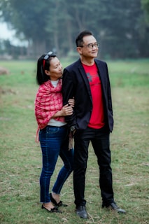 A couple poses affectionately for a photo.