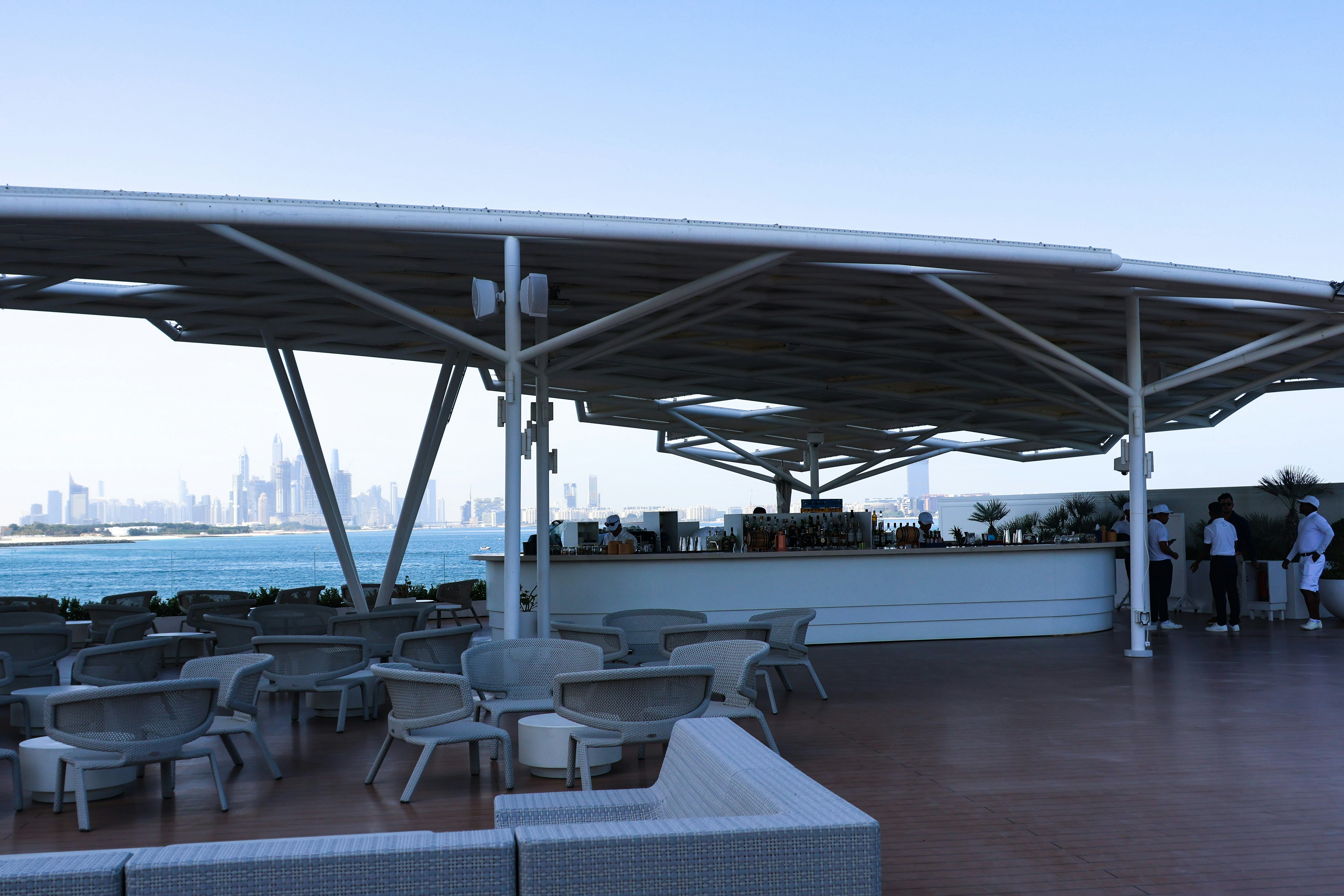 Rooftop lounge area with city views - 3 bed apartments chicago