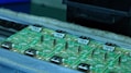 Electronic components are arranged on a circuit board.