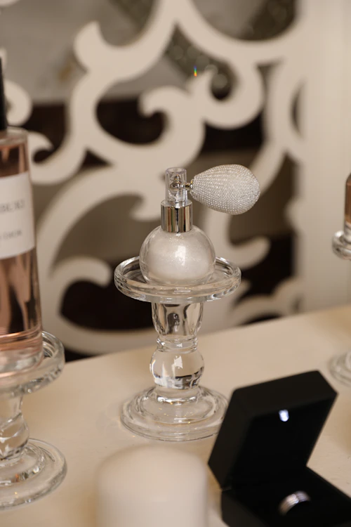Luxury perfume bottle and jewellery display