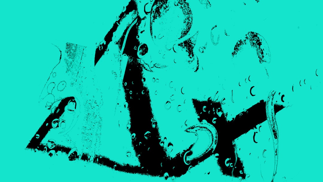 Crossfire | DeltaX Music Logo | Blender 3D Black shapes and letters against a teal background.