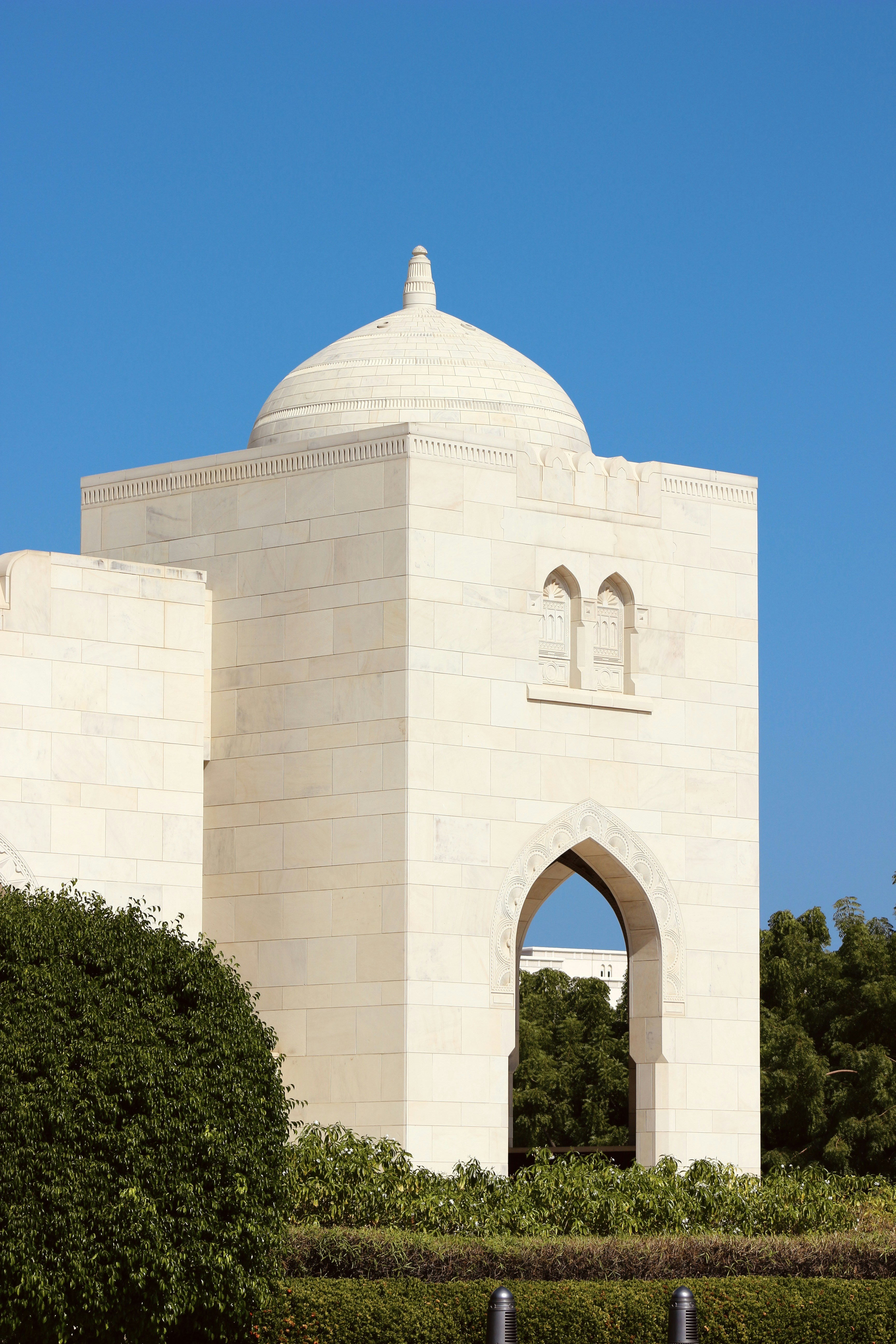 A stone building with an arched entrance.