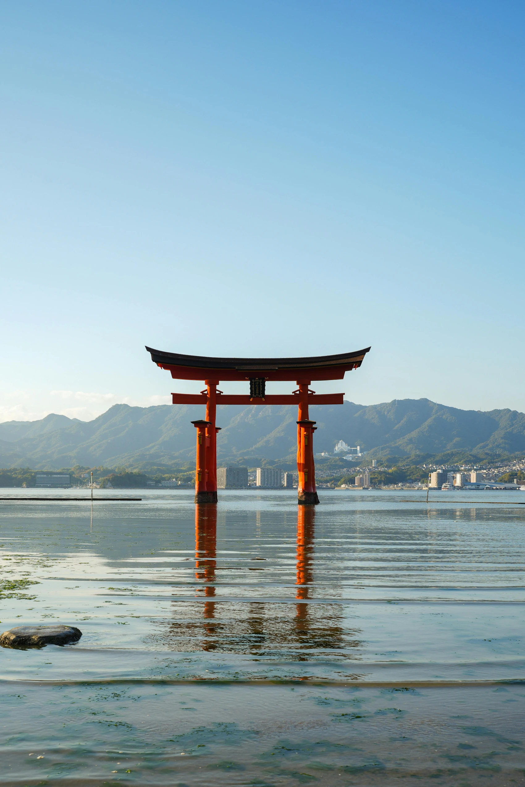 Floating torii gate of Itsukushima Shrine in Miyajima, Japan