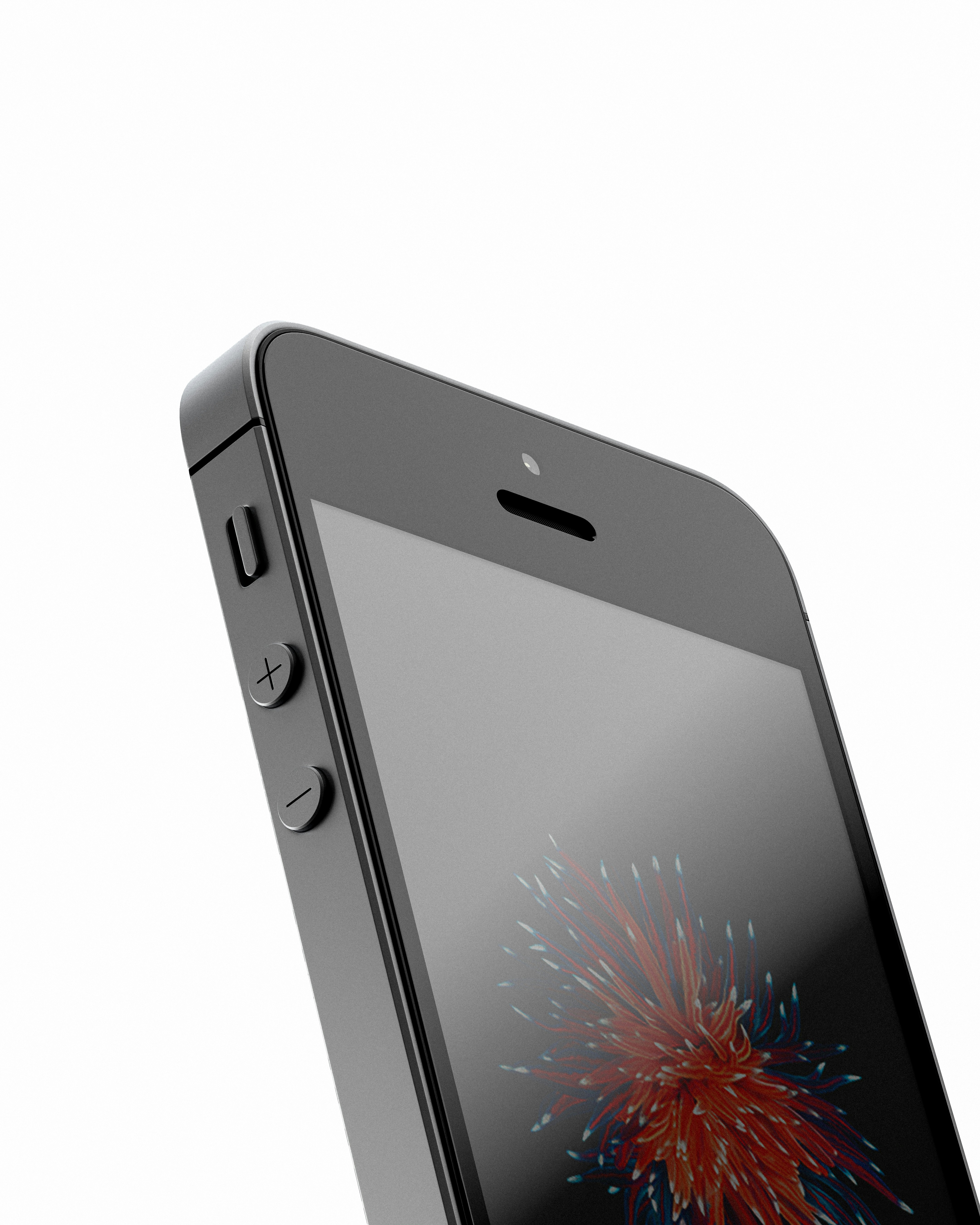 An apple iPhone is on a white background.