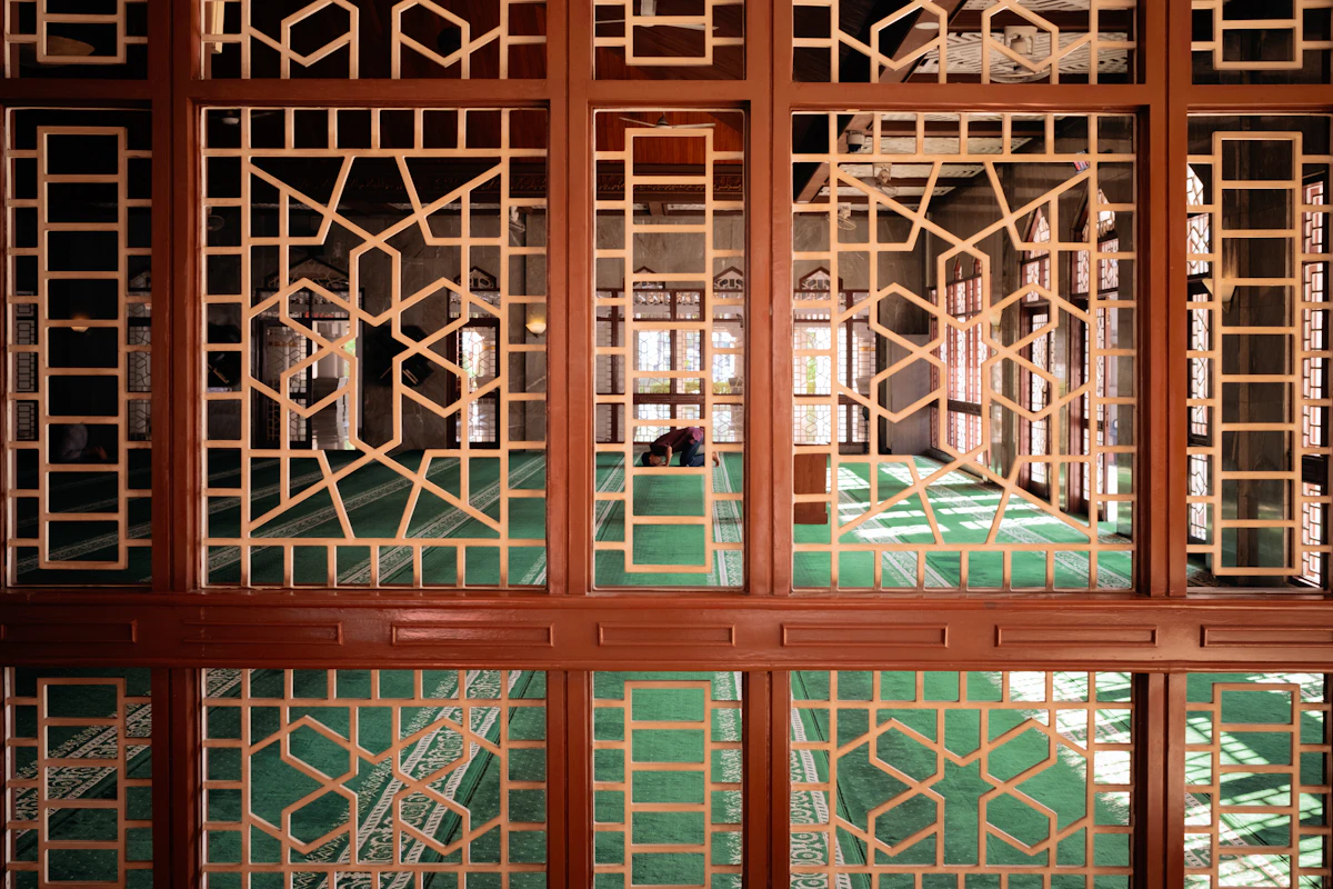 Detail · Hölzerne Mashrabiya-Schirme