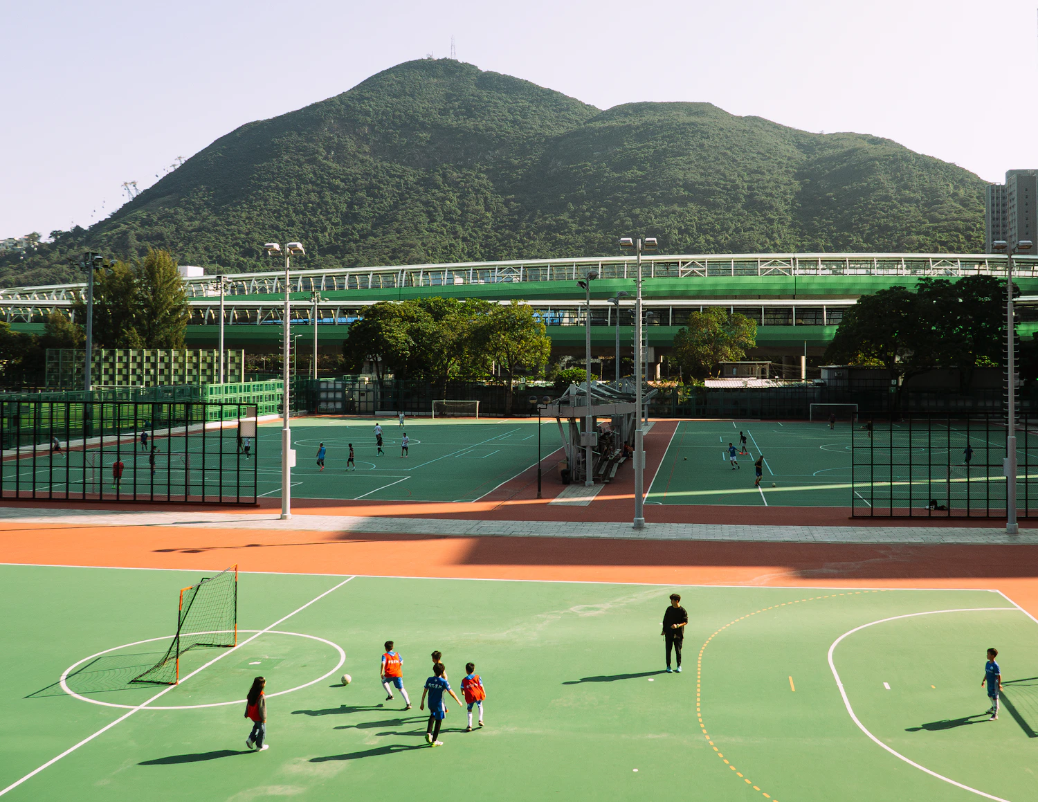 Youth football training session