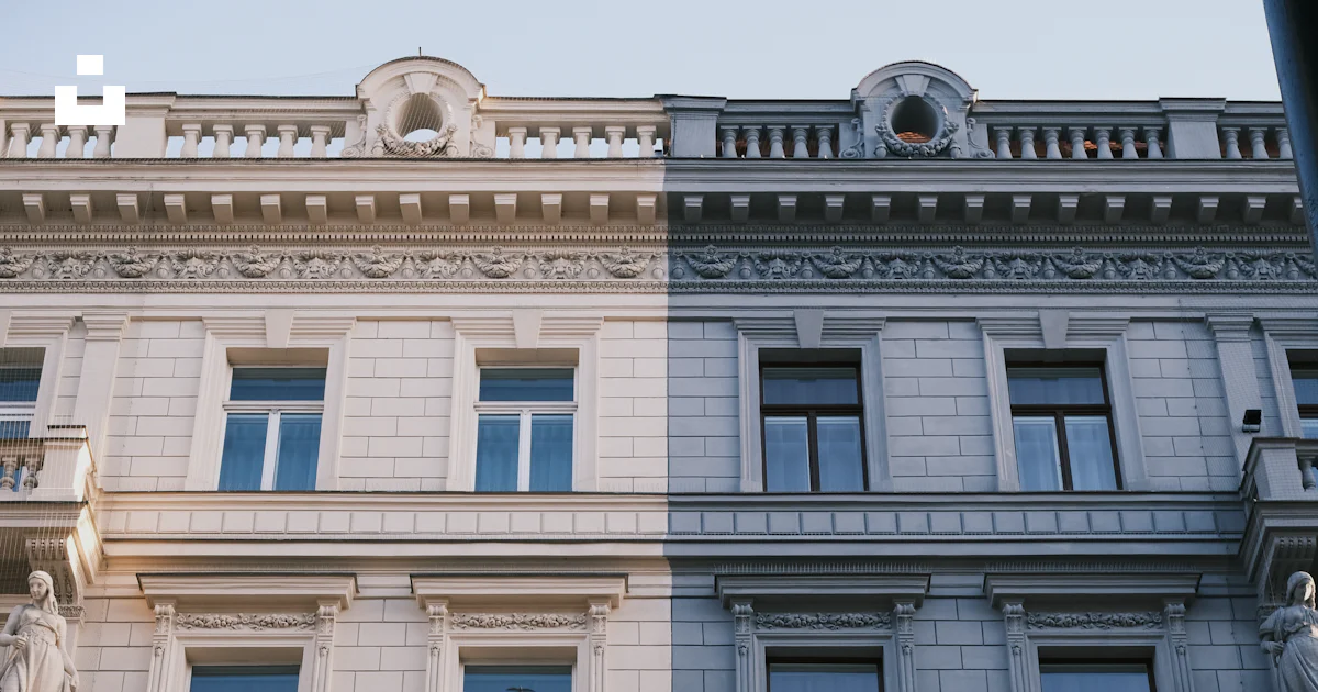 Split Lighting Building A building split by light and shadow. photo – Free Building Image on ...