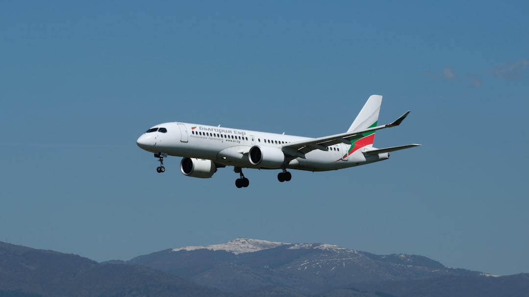 Airplane is descending on its final approach., Bulgaria Air - A220 - LZ-LON