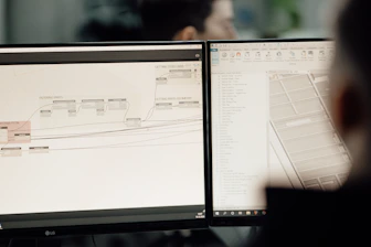 Someone is working on a computer