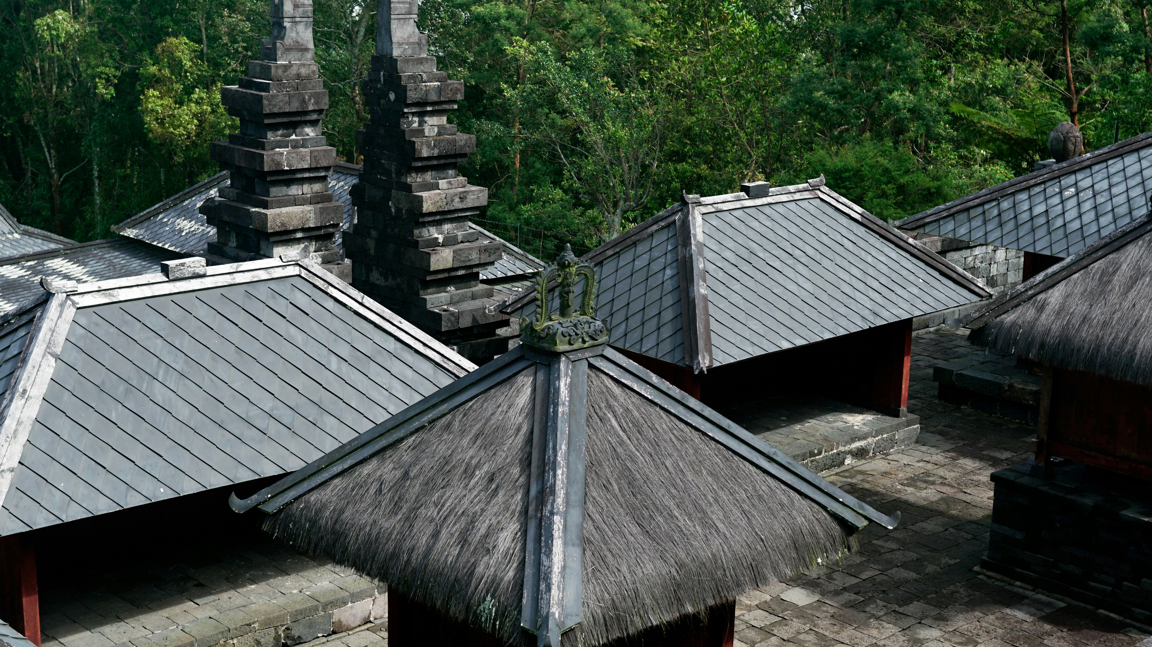 Roofs of a traditional temple are visible.