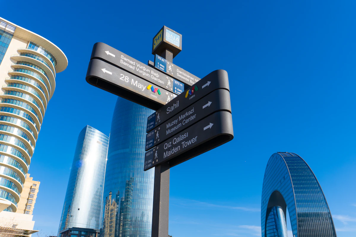 A cluster of directional signs on a single post pointing toward many different destinations, standing in for the decision a production AI system faces on every incoming request, which of several available models should handle this one