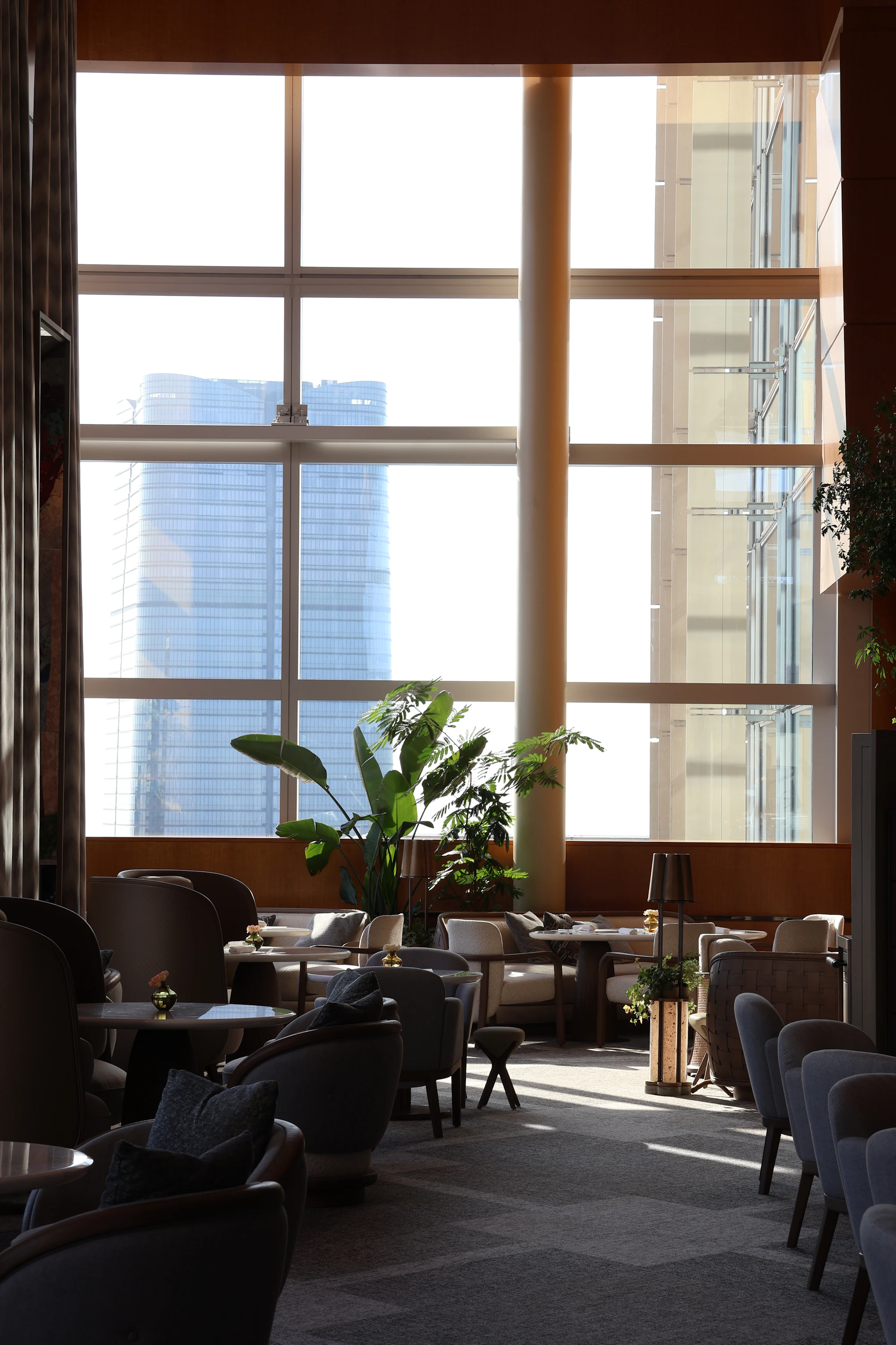 Apartment lounge with city view