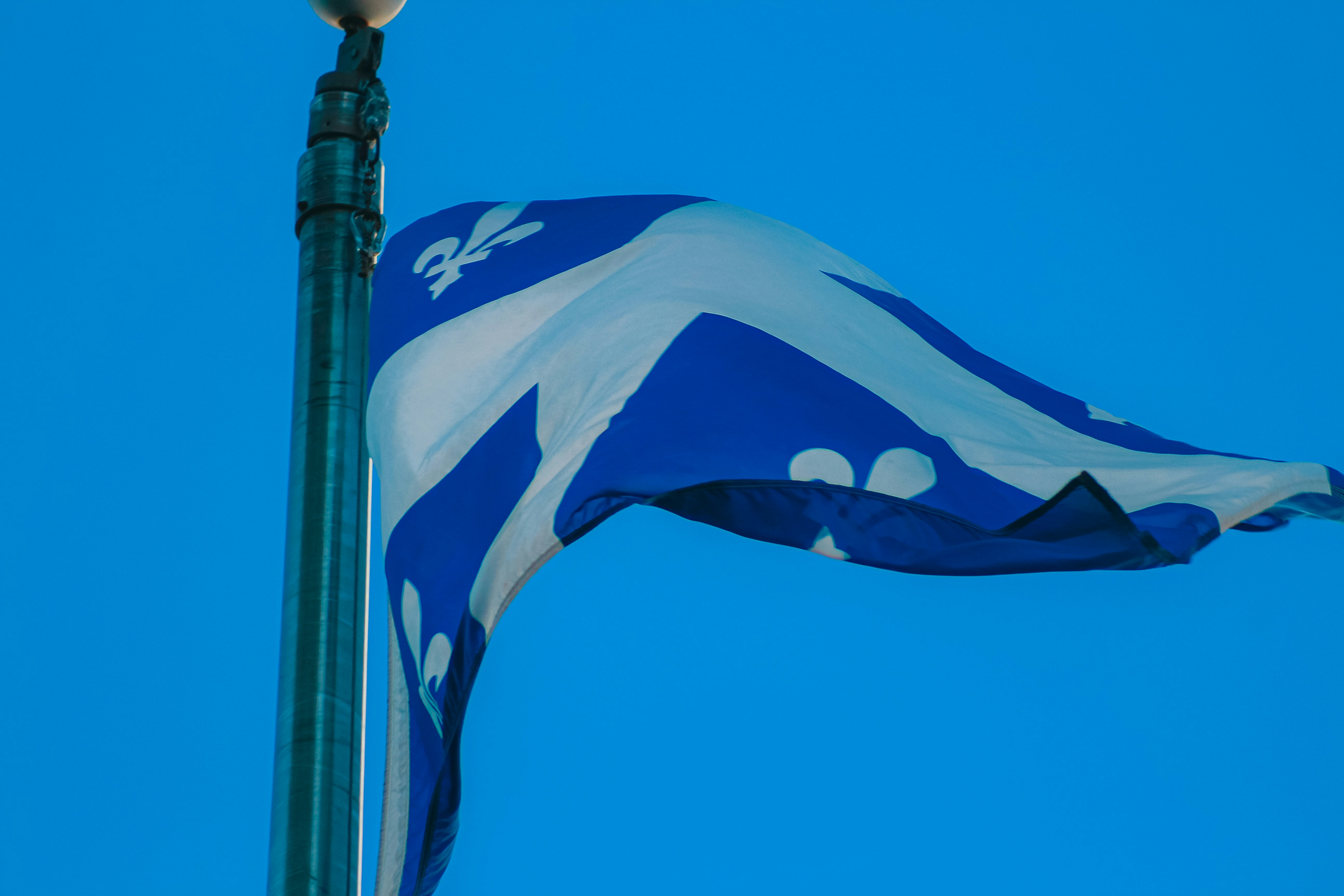 Die Flagge von Québec flattert im Wind - Kostenloses Foto auf Unsplash