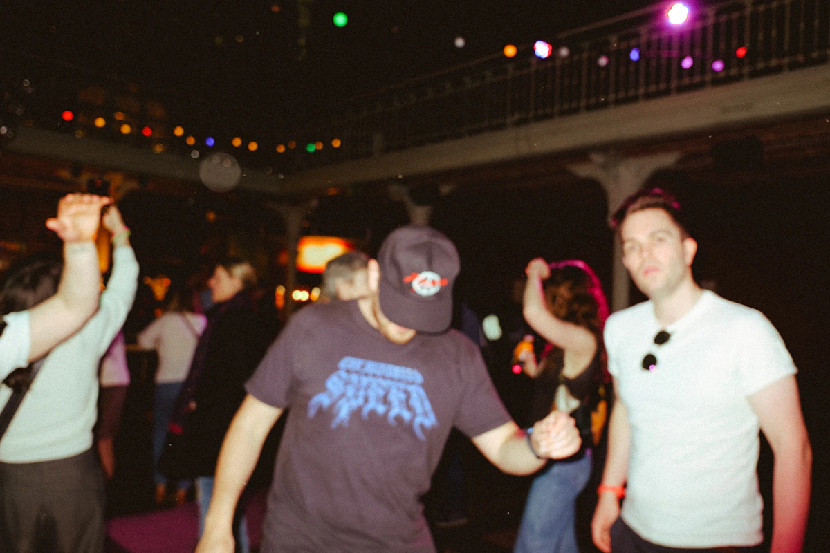 Dancers in colorful blurred lights