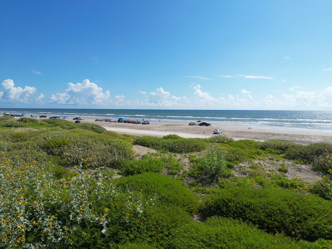 A quiet stretch of Gulf Coast beach near Corpus Christi