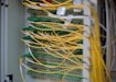 Yellow and green cables are neatly connected.
