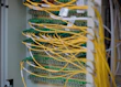 Yellow and green cables are neatly connected.