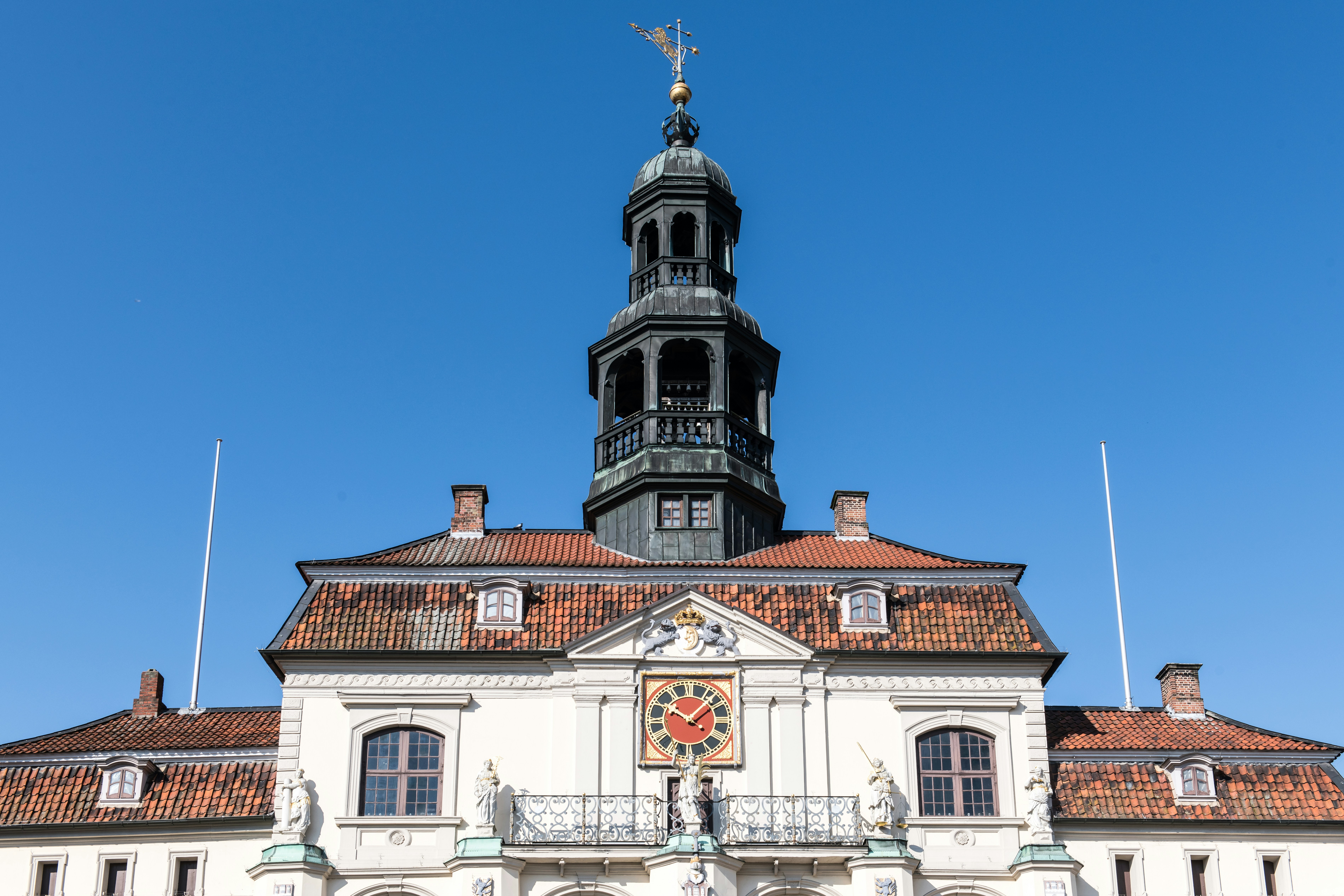A detailed shot of a historic building.