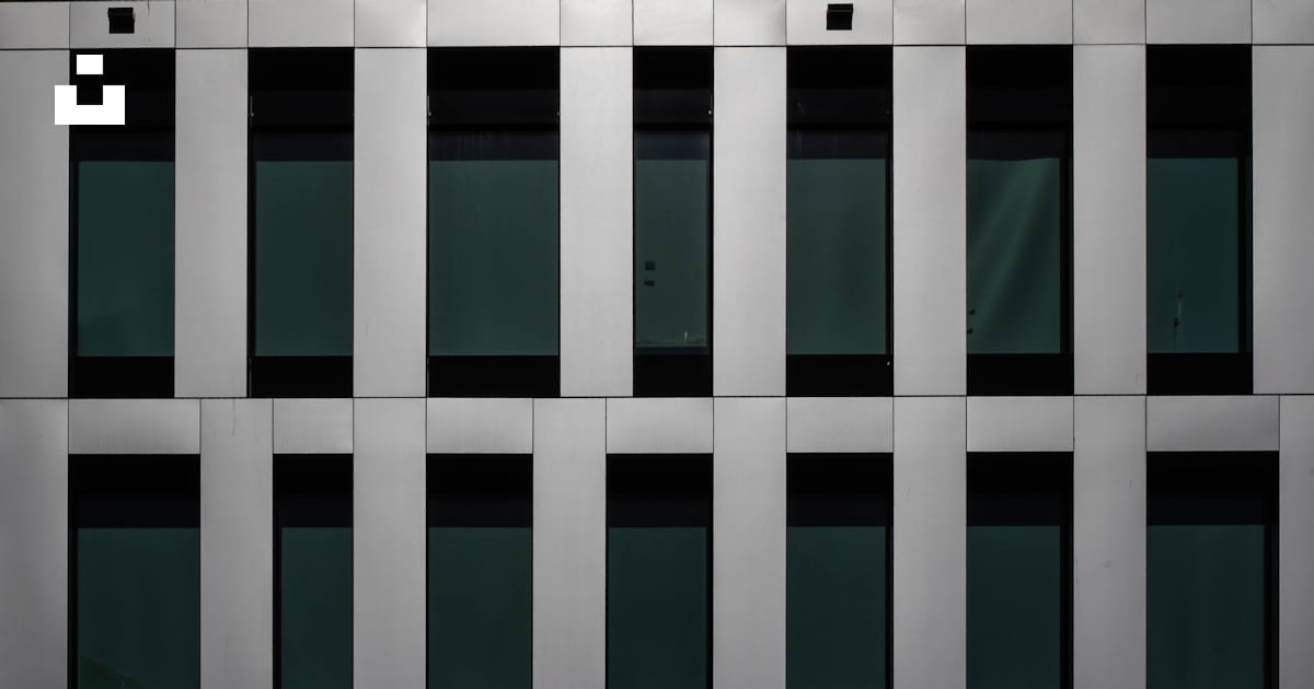 Building facade with rectangular windows and panels. photo – Free Urban ...