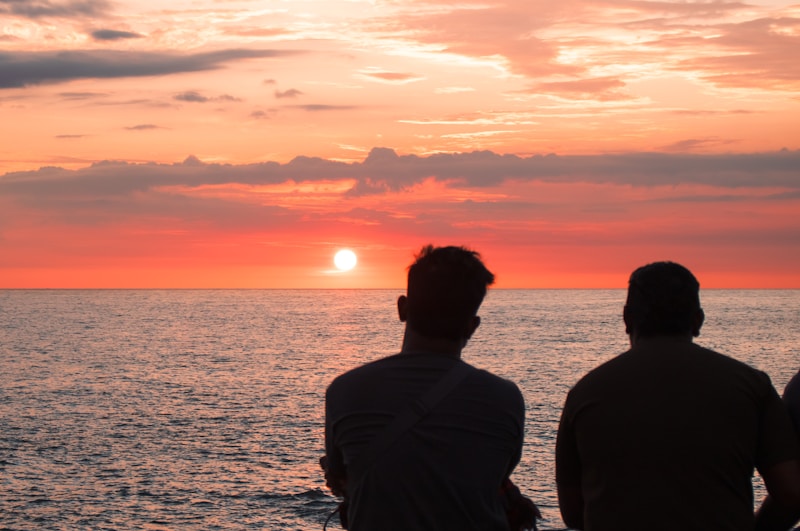 Couple enjoying sunset view