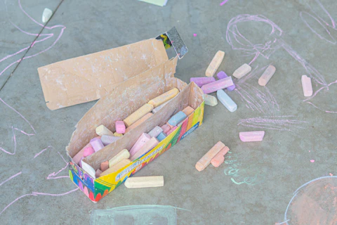 Outdoor chalk activity for kids