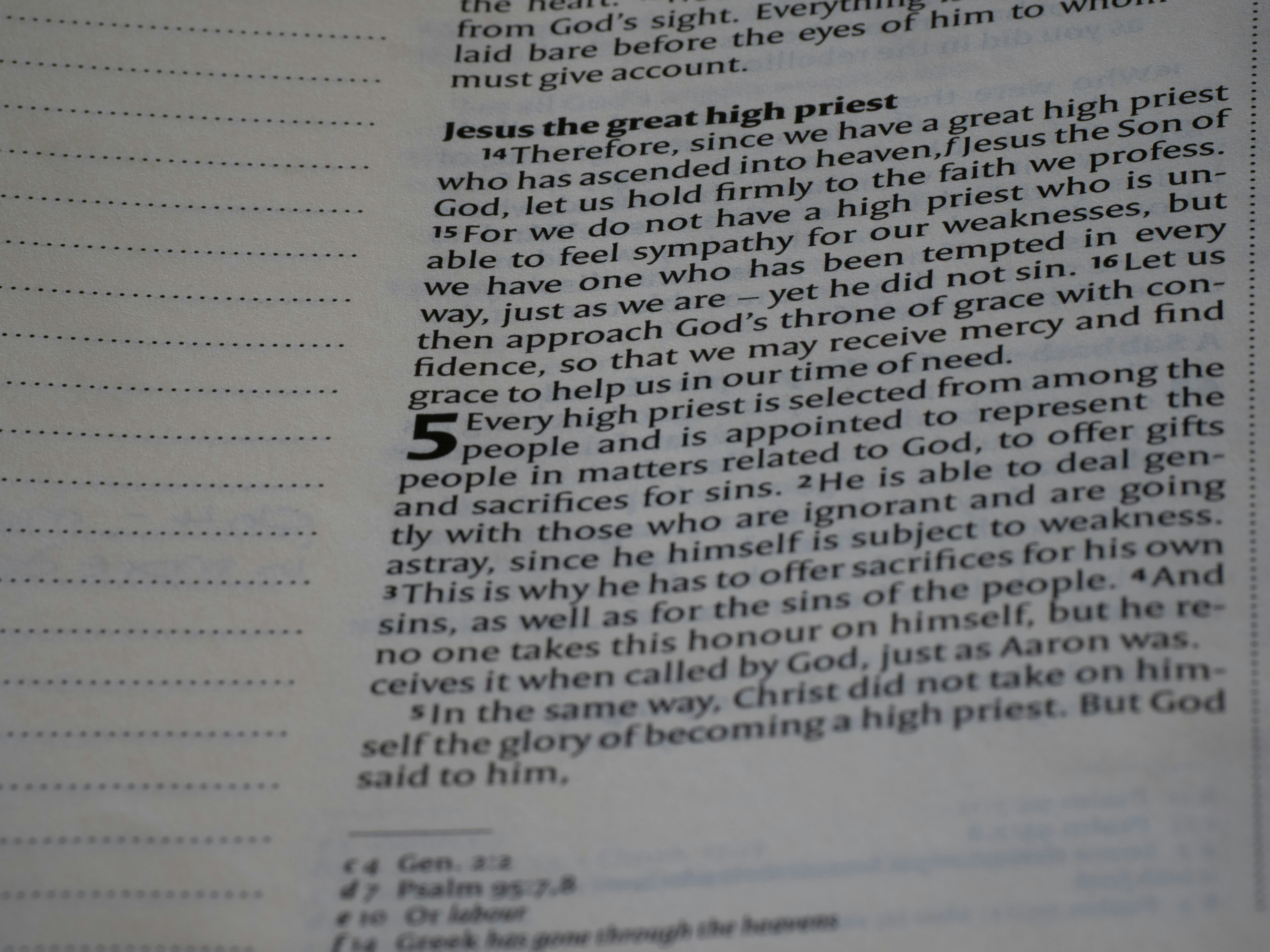 The passage discusses jesus as the great high priest.