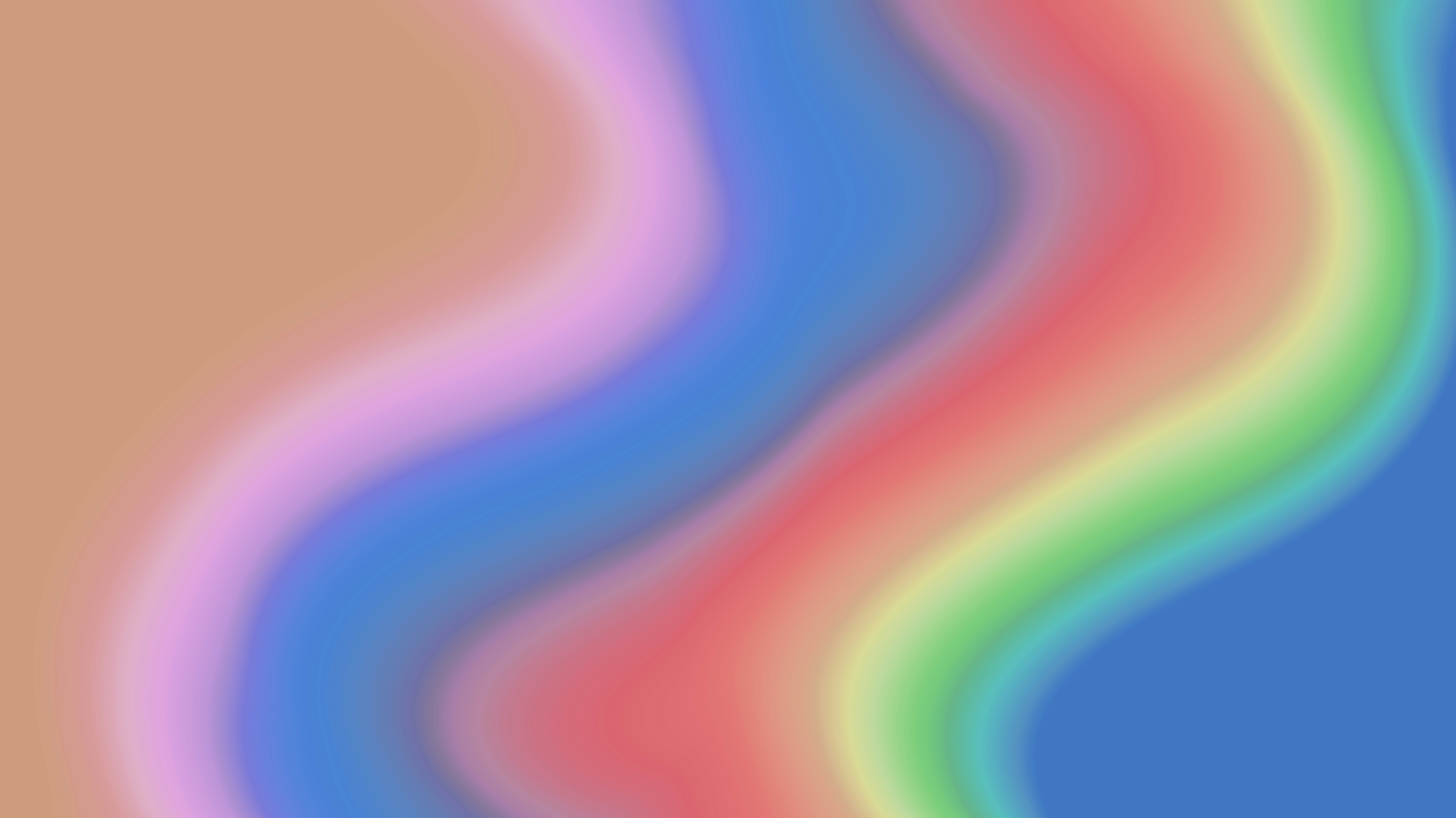 A colorful, blurred rainbow design on a tan background.