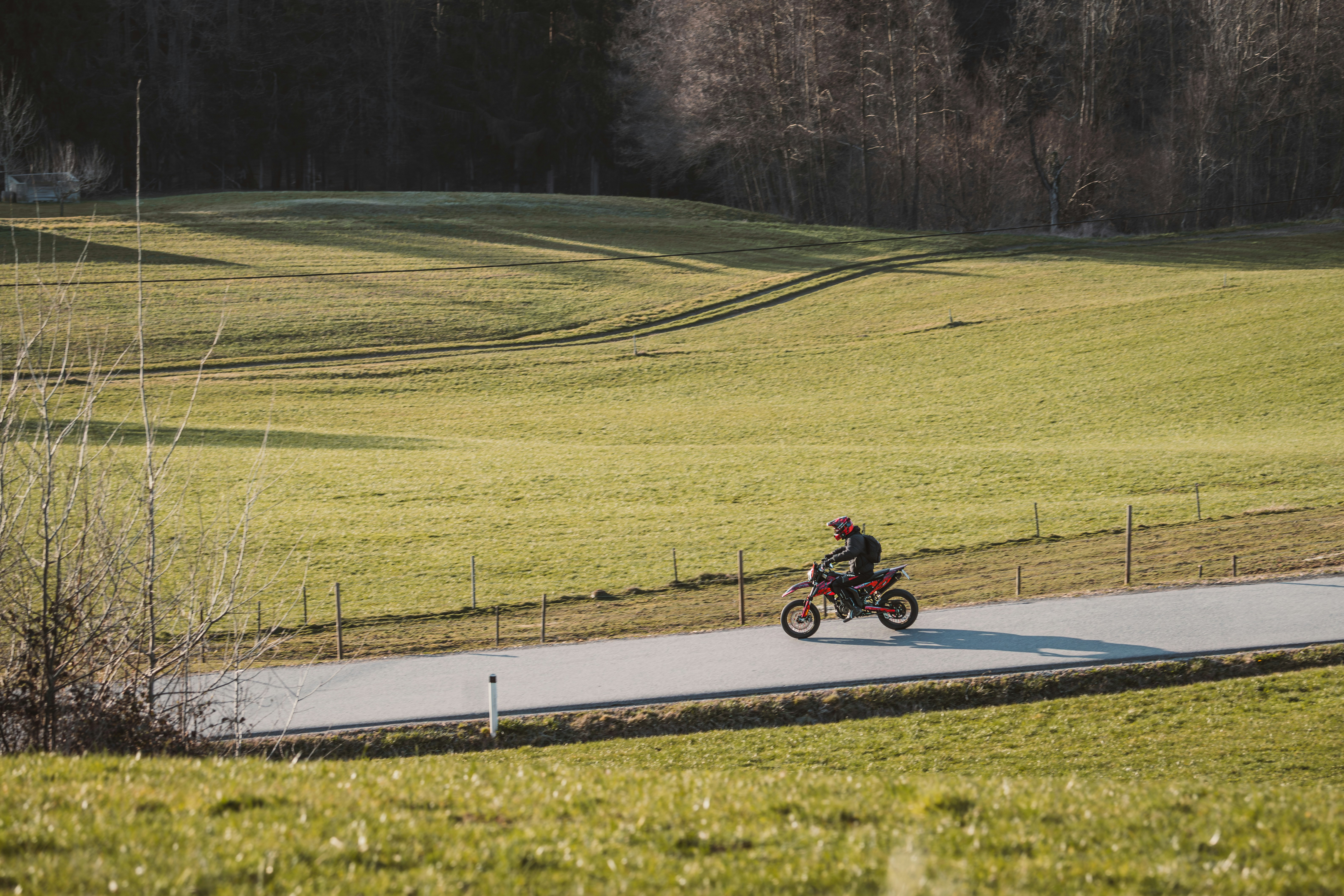 Rural Ride in Winter Light