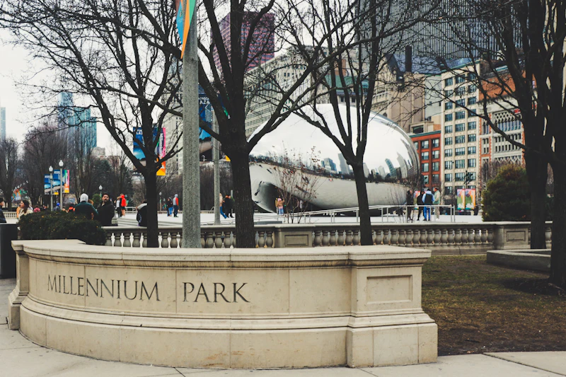 Millennium Park in Chicago, featuring Cloud Gate ('The Bean')