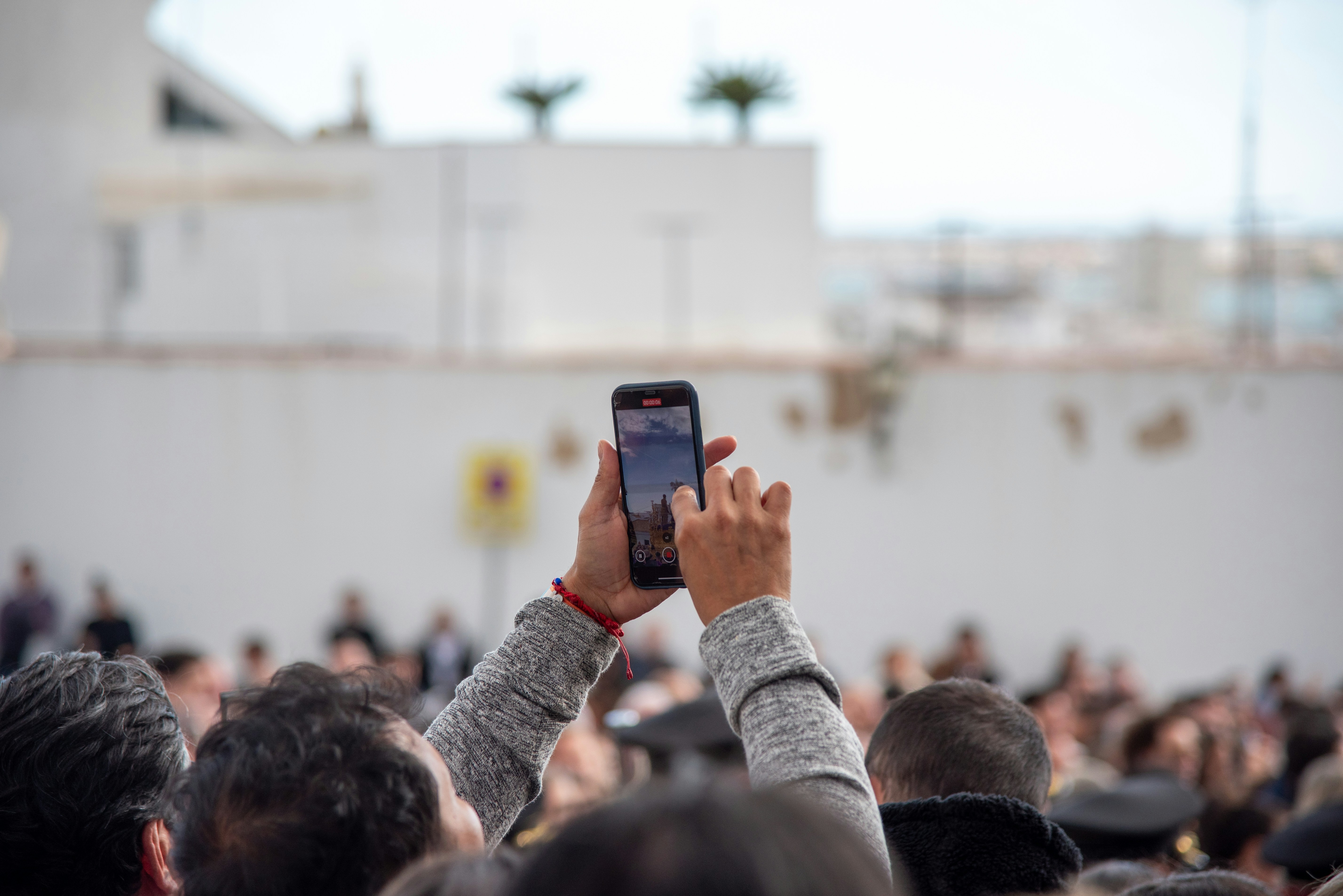 Someone is taking a photo with their phone.