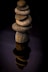 Stones are balanced in a zen-like tower.