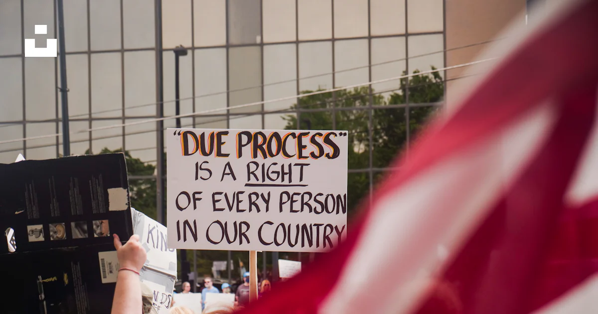 Protestors demonstrate for due process rights. photo – Free Law Image ...