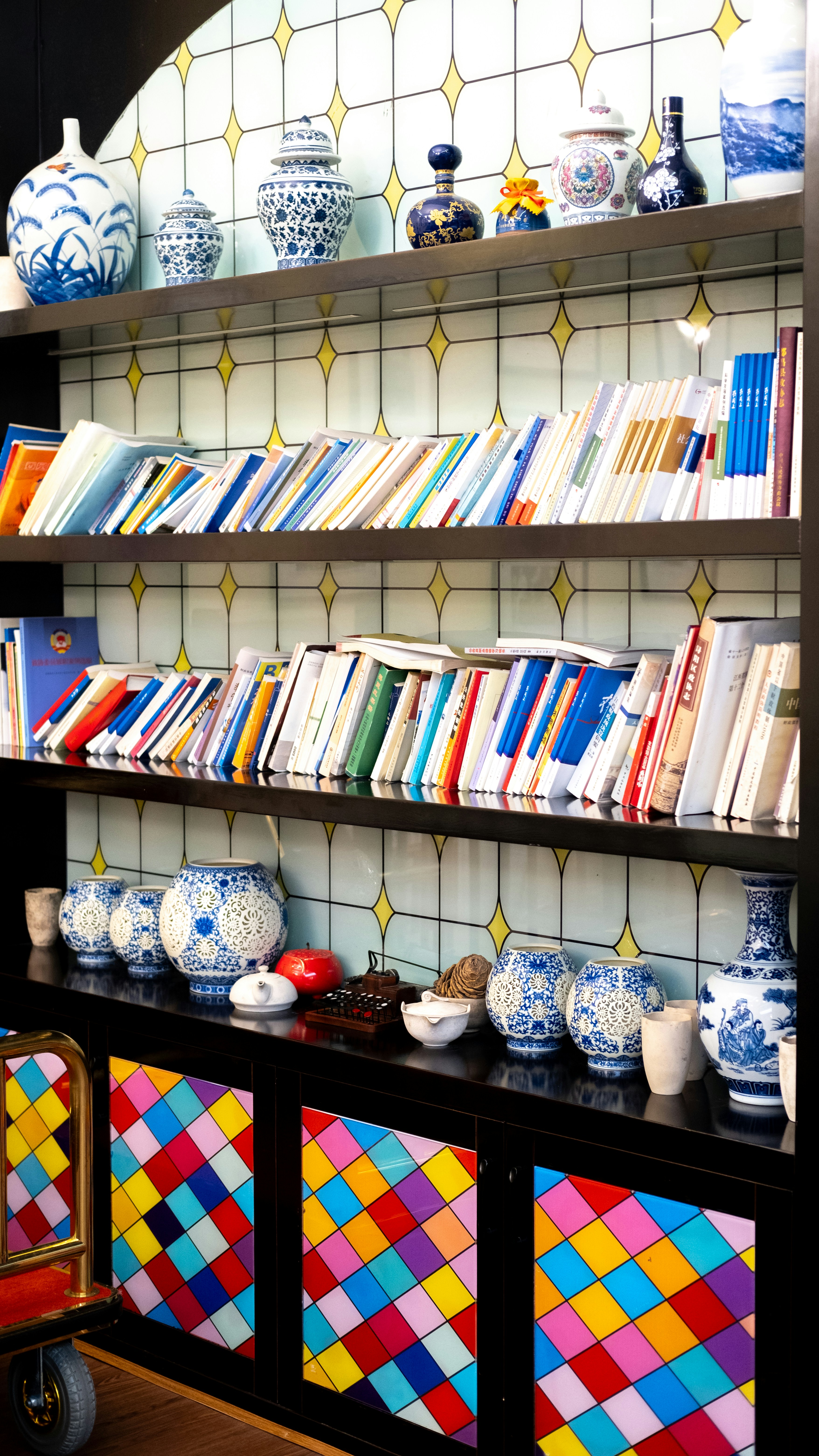colorful maximalist kitchen, wallpaper, Maximalist Small Kitchen: 10 Space-Saving Hacks 6