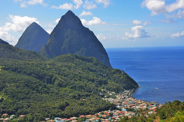 The Pitons mountains Saint Lucia