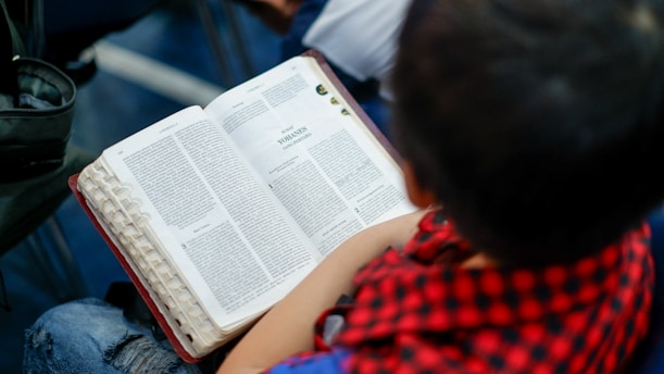 A child reads the bible.