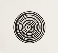 Concentric black and white circles on a white background.