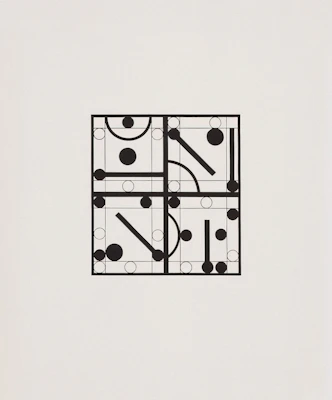 Abstract geometric design with circles and lines