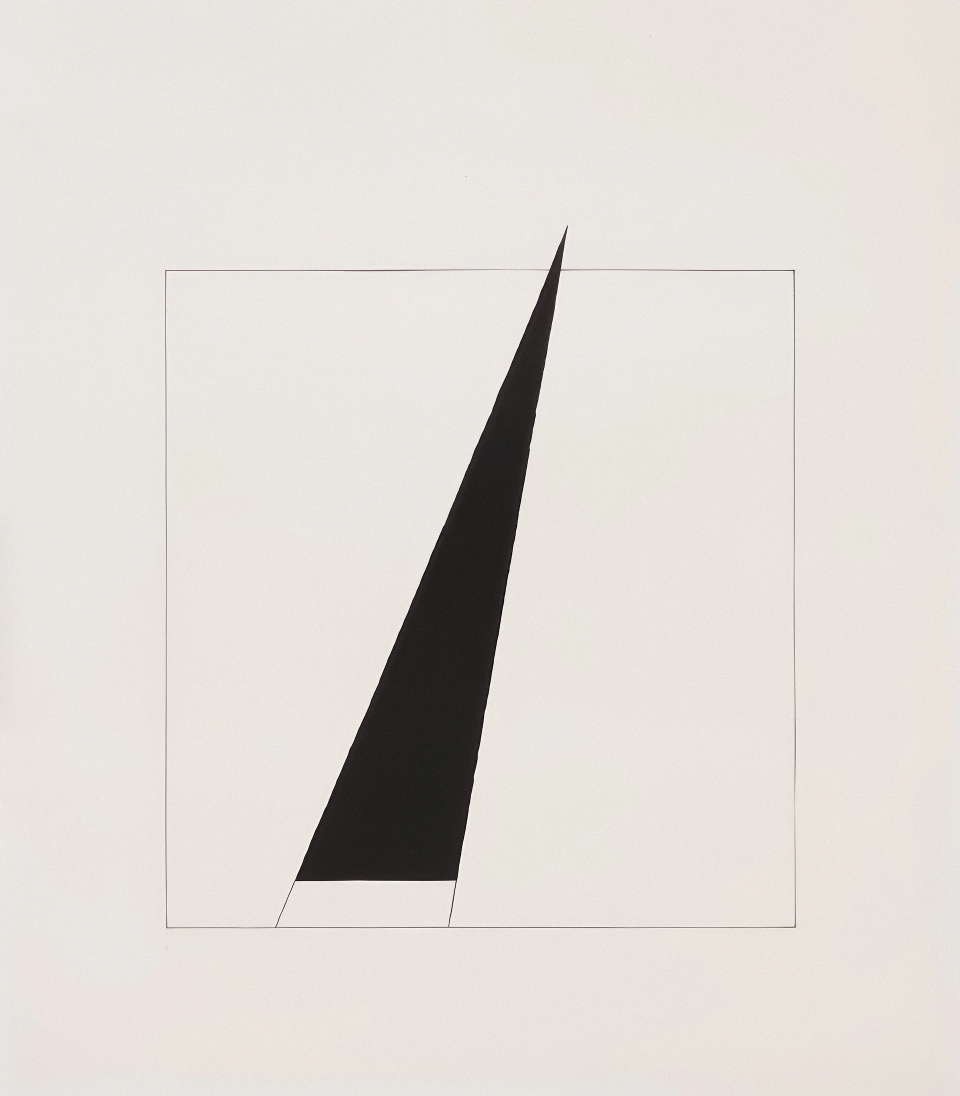 Black triangle on a white background within a square.