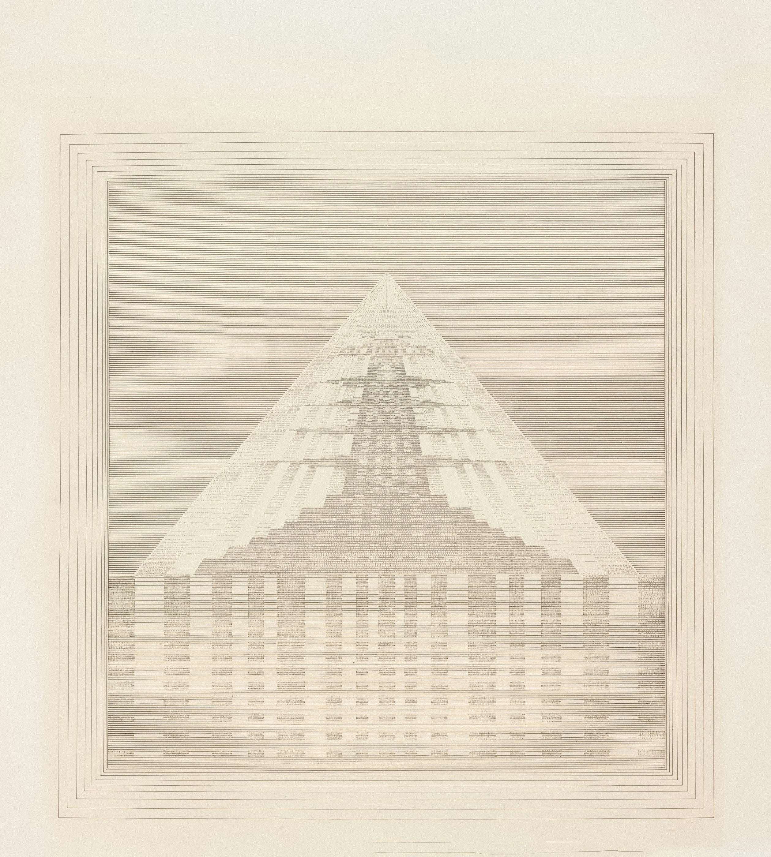 Geometrical diagram of a pyramid